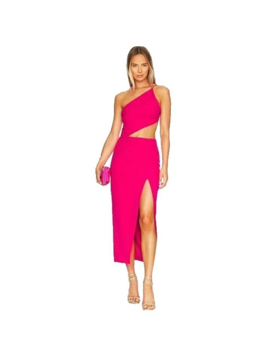 Bardot Dresses & Skirts - Bardot Luna Cut Out Midi in Pink Punch Dress Size 10 NWT